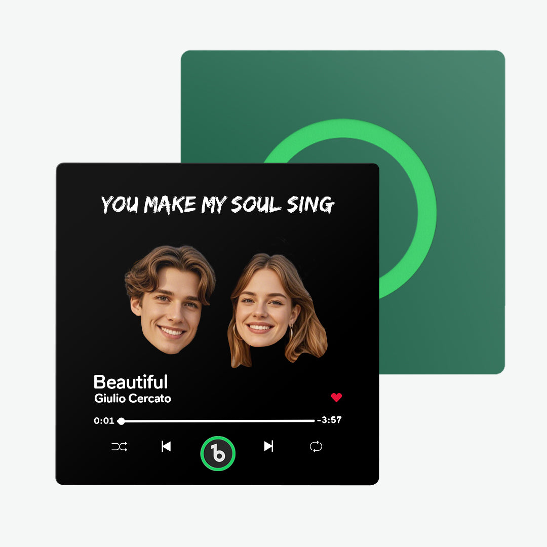 Frameless Custom Music Fridge Magnet - Personalised Photo & Sound Gift UK AU