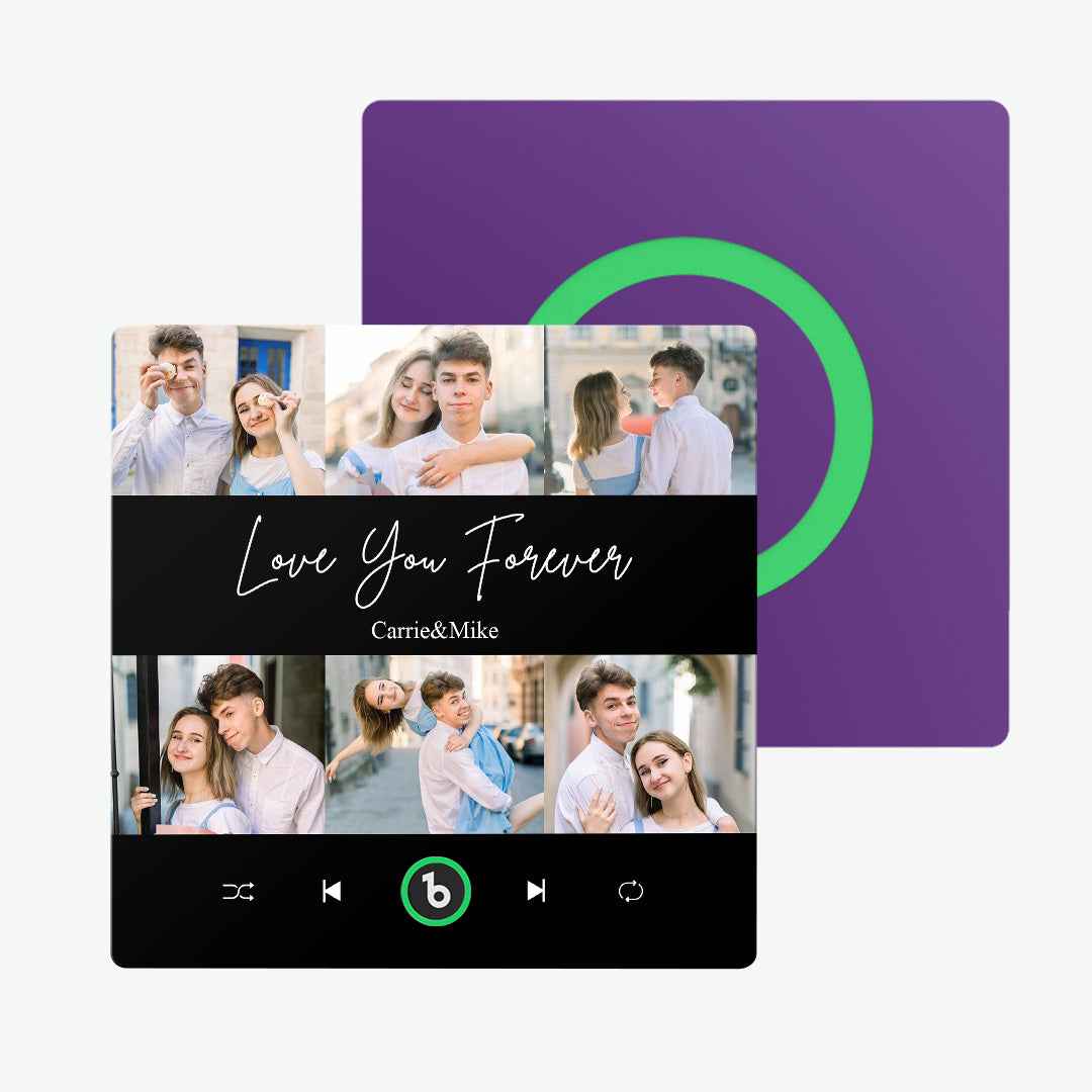 FridgeBeats Frameless Custom Photos Text Music Fridge Magnet Special for Valentine's Day New 4.0 Upgrade Colorful Album Sticker