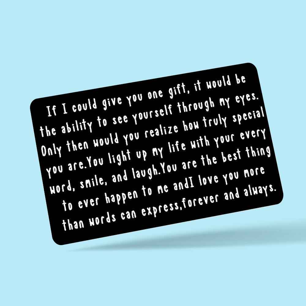 Custom Wallet Card With Text Message Card Engraved Gift For Him