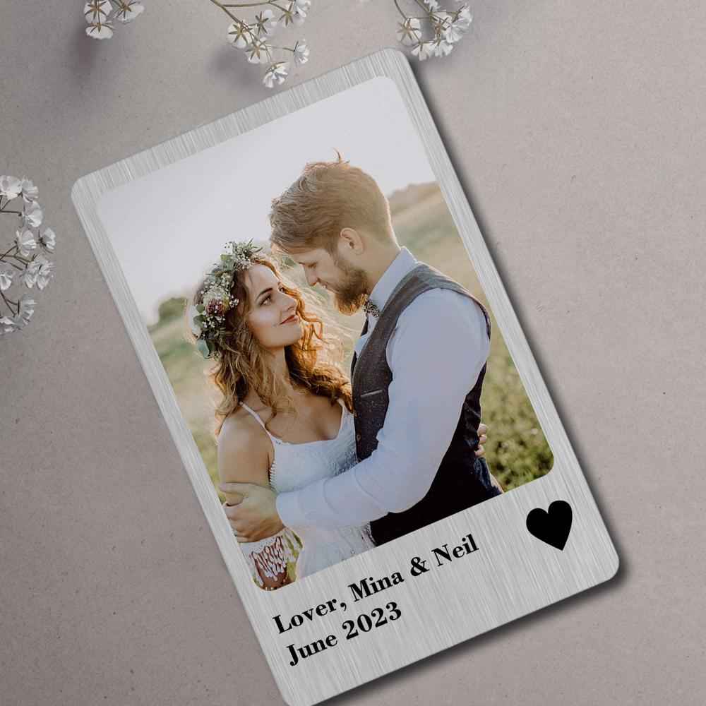 Love Gifts Photo Wallet Card Polaroid Style Metal Card Personlized Keepsake Gift