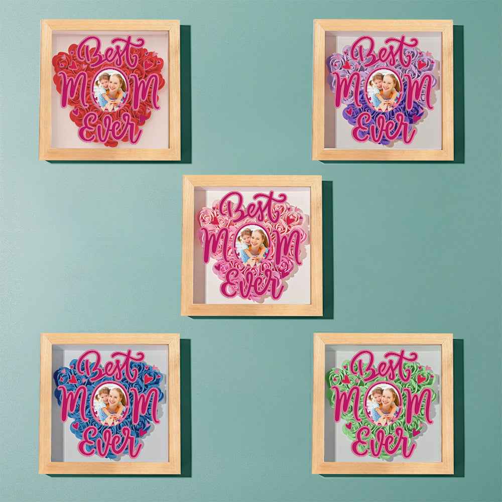 Personalized Photo Flower Shadow Box Frame Mother's Day Gift
