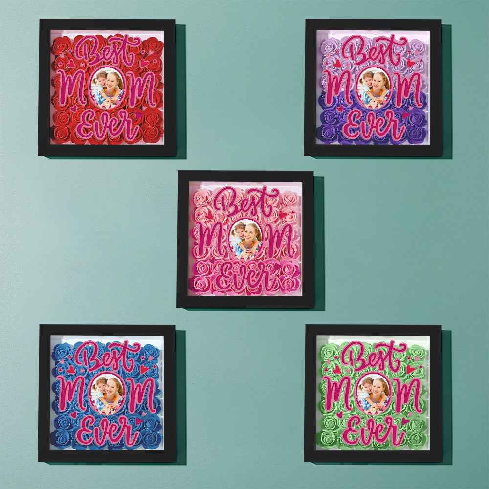 Personalized Photo Flower Shadow Box Frame Mother's Day Gift