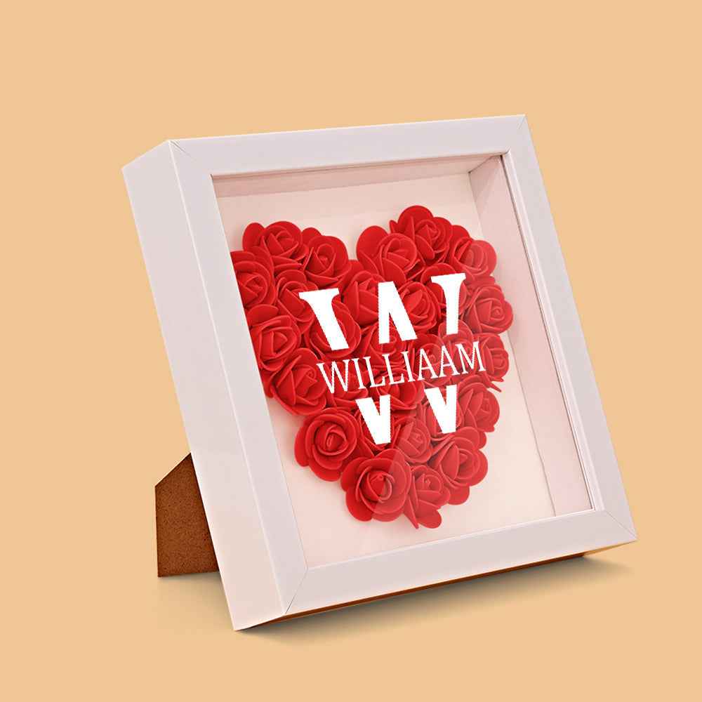 Customized Name Flower Shadow Box Personalized Shadowbox Frame