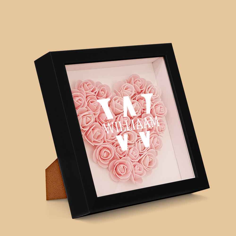 Customized Name Flower Shadow Box Personalized Shadowbox Frame