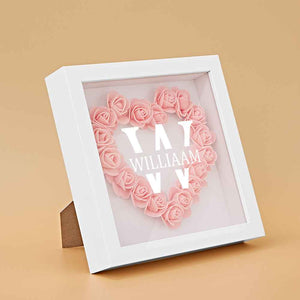 Customized Name Flower Shadow Box Personalized Shadowbox Frame