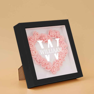 Customized Name Flower Shadow Box Personalized Shadowbox Frame