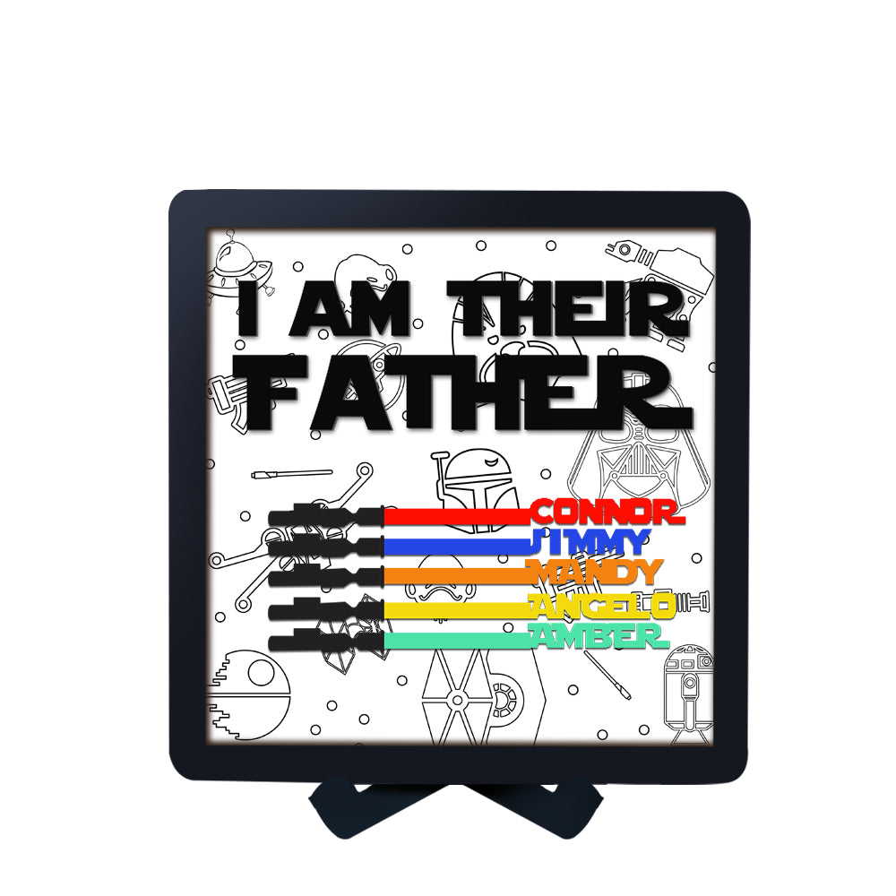 Personalised 'I AM THEIR FATHER' Lightsaber Wooden Sign - Custom Name Father's Day Gift