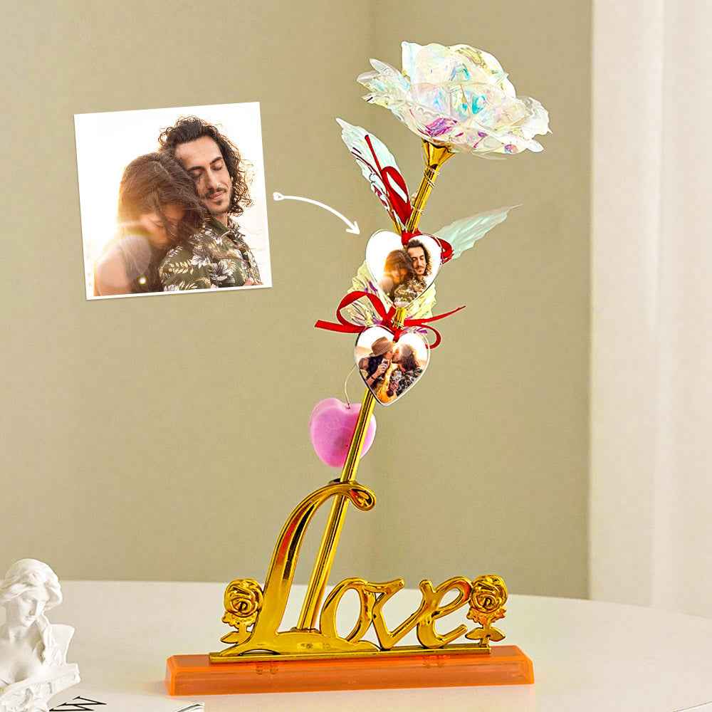 Custom Photo Rose Flower Artifical Galaxy Rose Creative Gift for Women