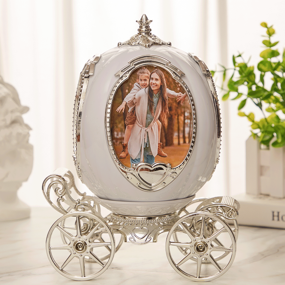 Personalised Photo Frame Carriage Music Box | Custom Engraved Gift