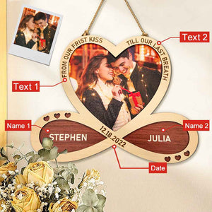 Personalized Heart Infinity Wooden Sign Hanging Wall Decor