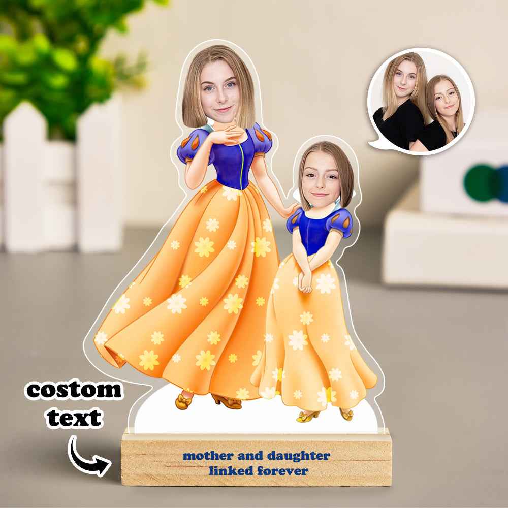 Personalized Face MiniMe Plaque Princess Mother and Daughter Desk Decor Gifts for Mom