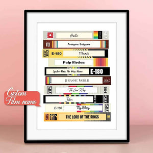 Custom Video Tape Print Personalized Retro Movie Poster Add Your Favorite Movies VHS Movie Lover Gift Vintage Printable Movie Wall Art