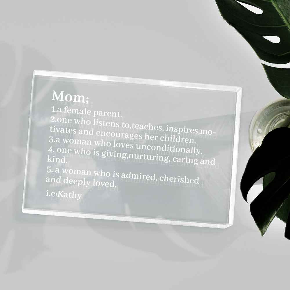 Engraved 2D Crystal Personalized Defined Glass Block Gifts For Mom Friend Sister Classmate