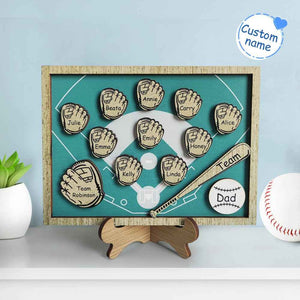 Personalized Wooden Family Name Sign Plaque Baseball Sign Father's Day Gift for Dad Grandpa