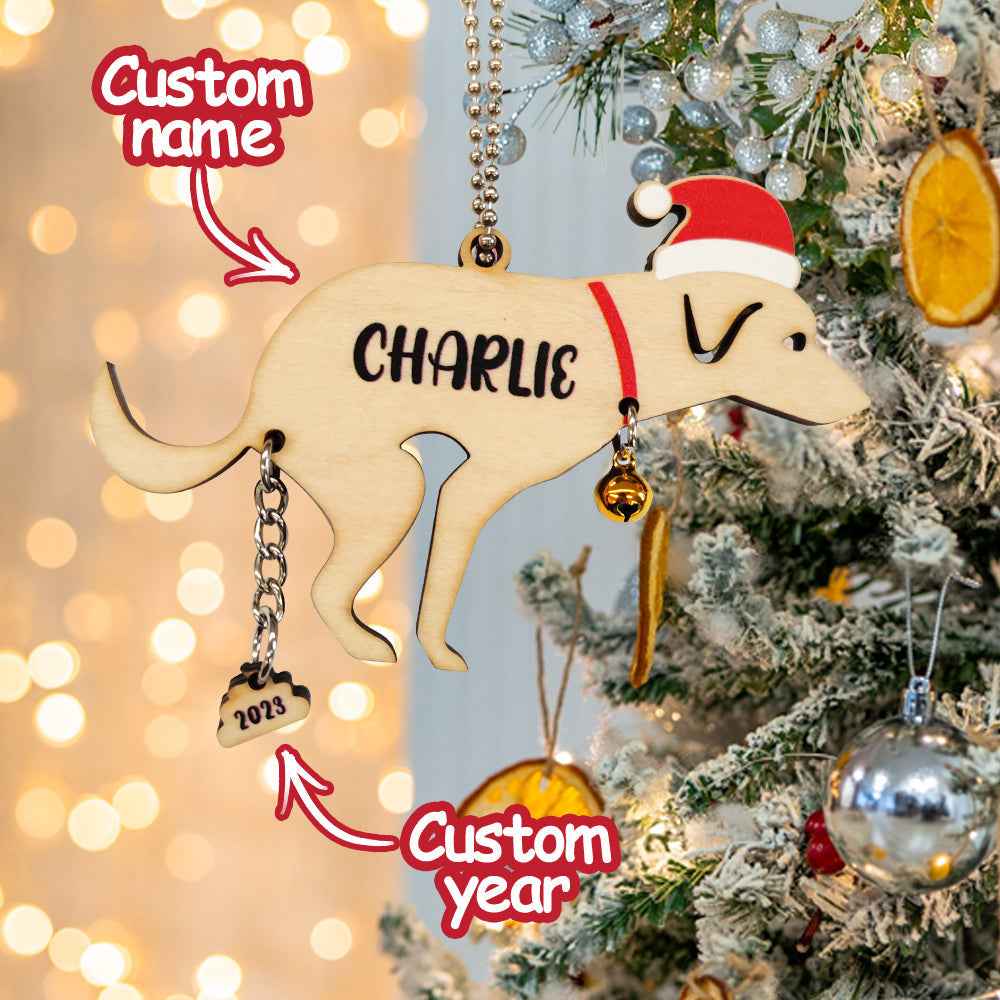 Personalized Funny Pooping Pooches Dog Ornament for Christmas Gifts