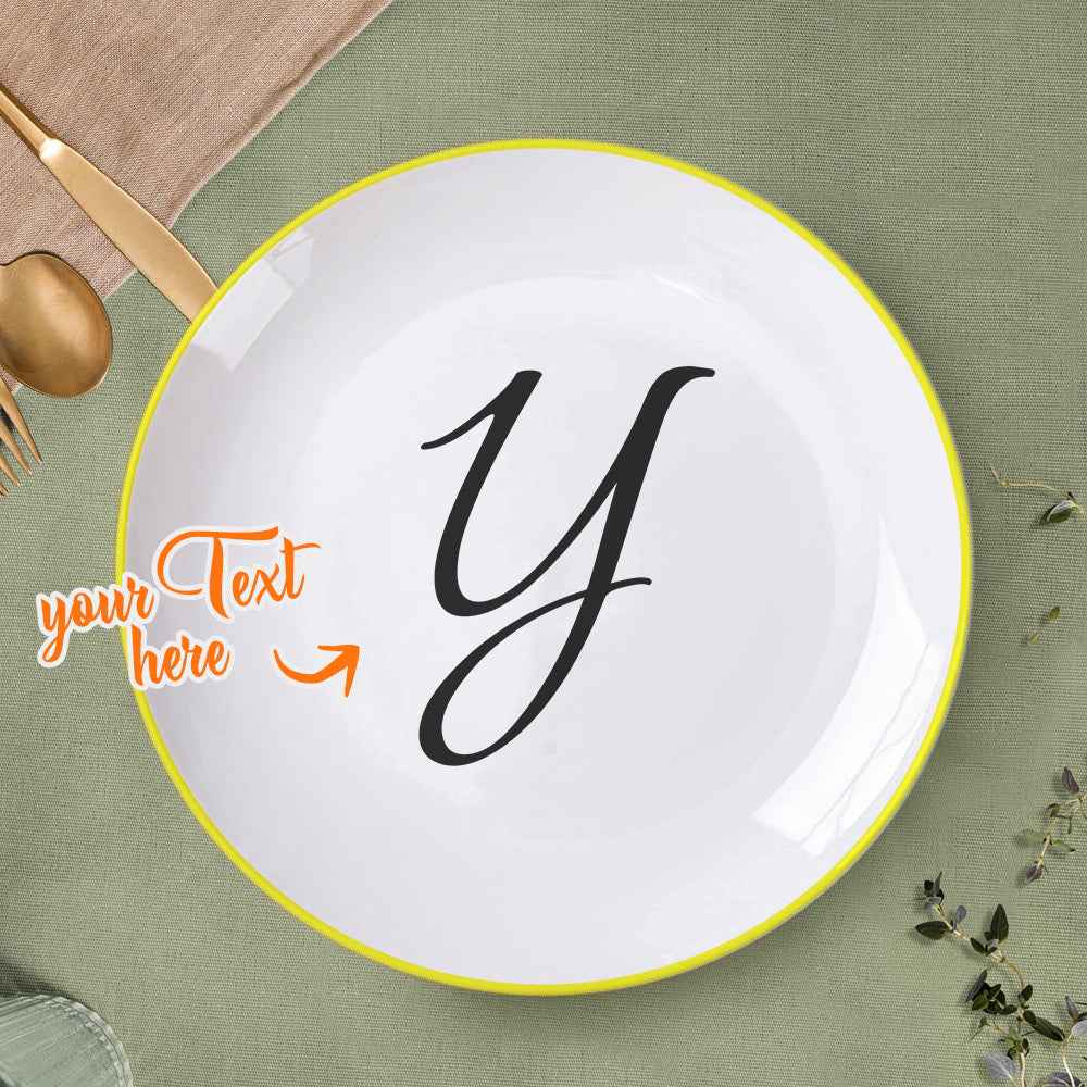 Personalized Letter Initial Ceramic Dinner Plate Tableware