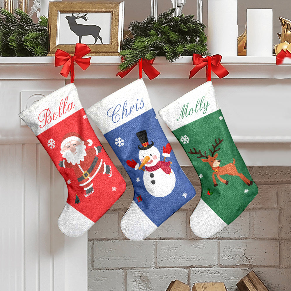 Personalised Christmas Stockings | Custom Embroidered Character Stocking