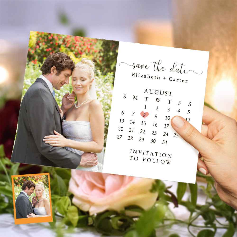 Custom Wedding Invitations Save the Date Personalized Calendar Cards