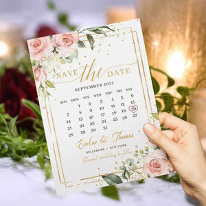 Custom Wedding Invitations Save the Date Personalized Calendar Cards