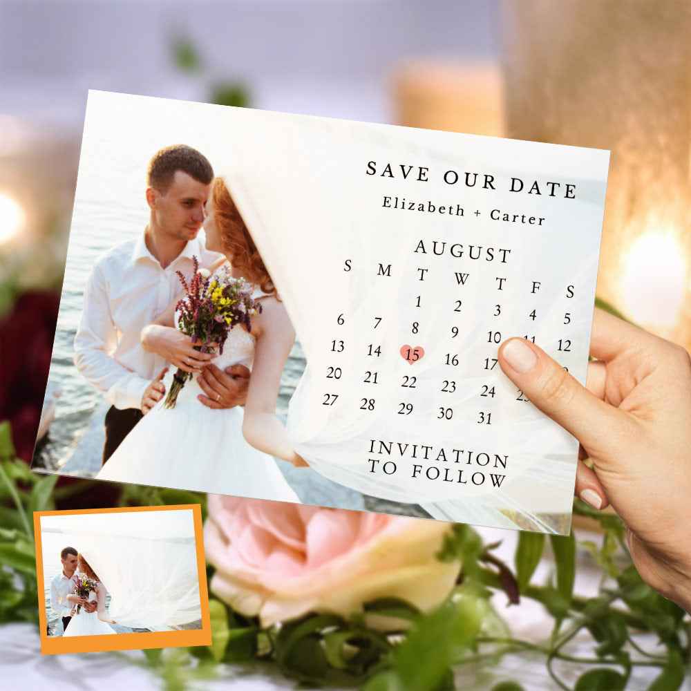 Custom Wedding Invitations Save the Date Personalized Calendar Cards
