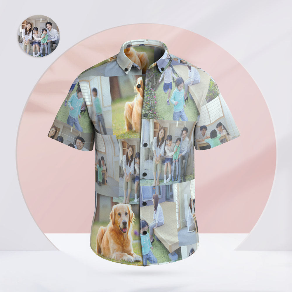 Custom Photo Hawaiian Shirt - Personalise with 5 Photos | UK Made