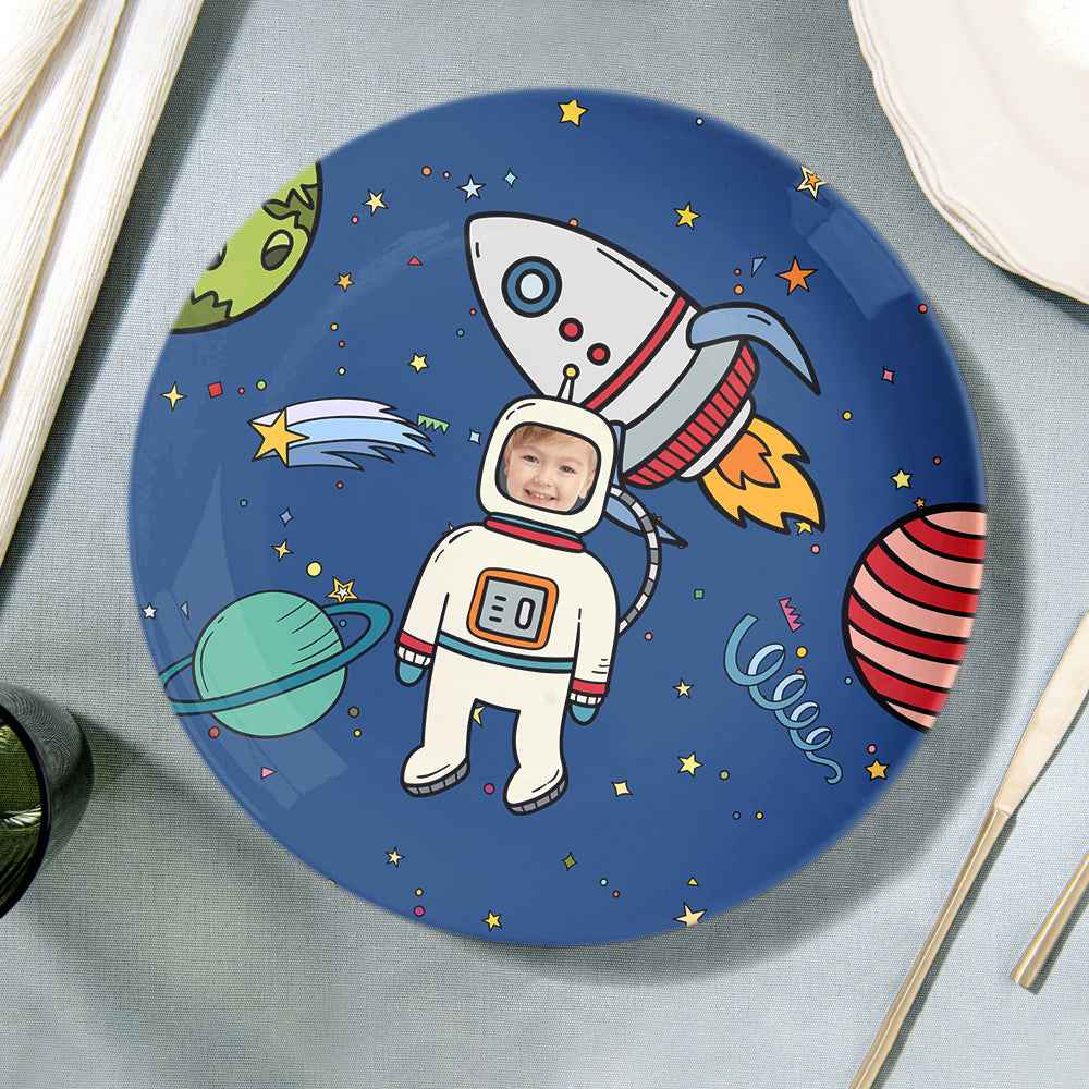 Universe Planet Plates Custom Face Astronaut Dinner Plates For Kids