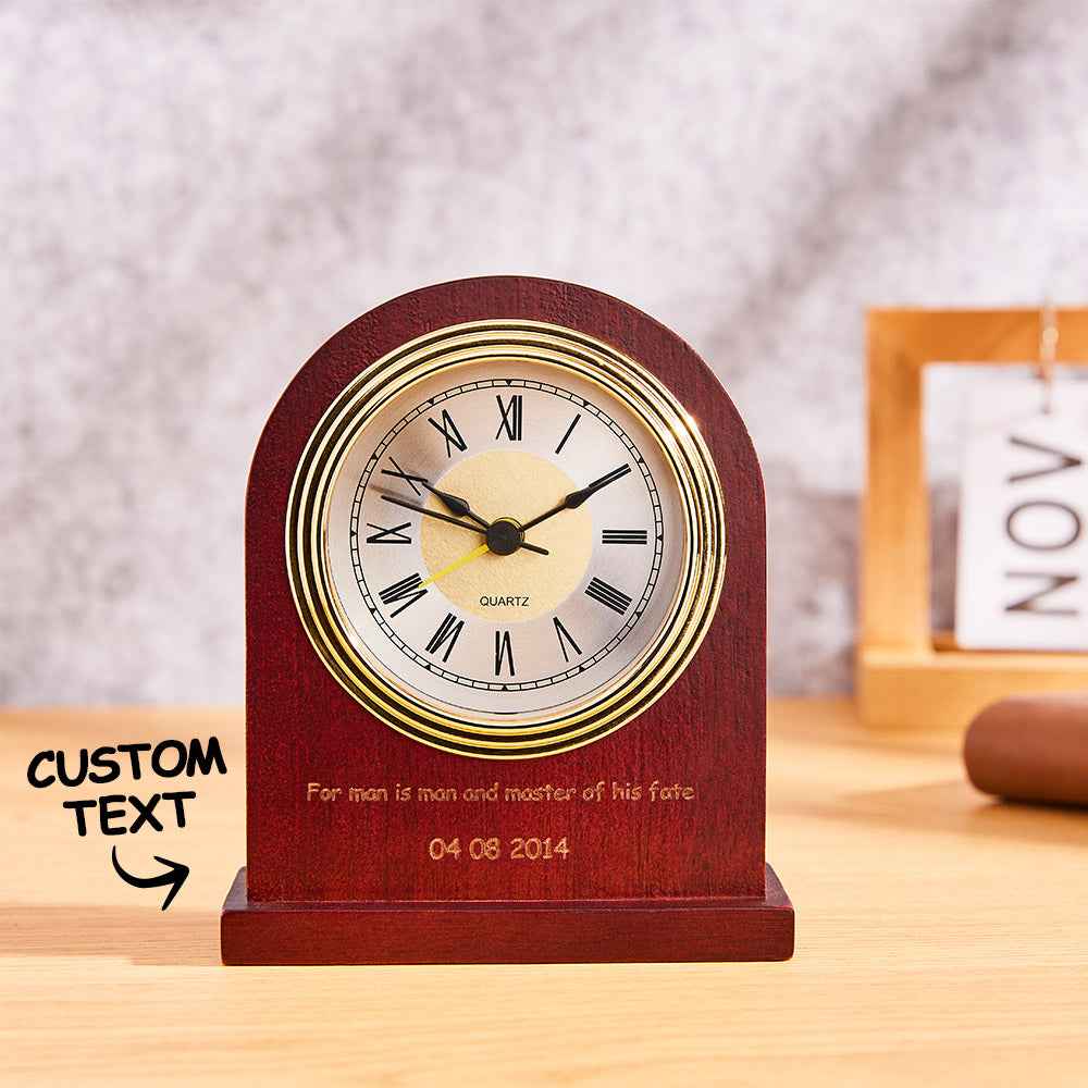 Custom Engraved Clock Vintage Home Commemorate Wood Gifts