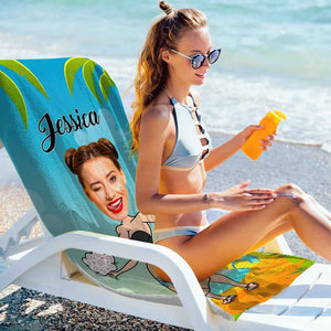 Engraved Photo Towel Gift for Girlfriend Personalized Towel Personalized Gifts