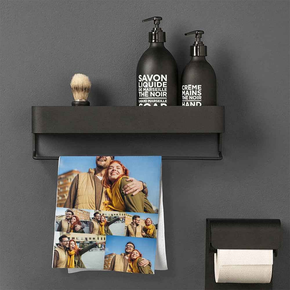 Personalized Collage Photo Towel with 4 Pictures