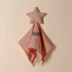 Personalized Soothe Towel Bibs Star Soft Sleeping Towel with Embroidered Name Gift for Baby