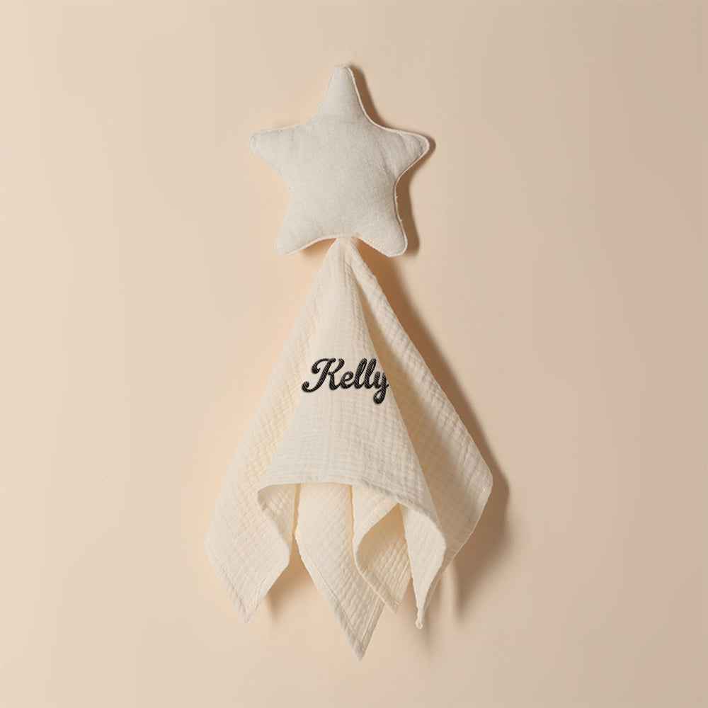 Personalized Soothe Towel Bibs Star Soft Sleeping Towel with Embroidered Name Gift for Baby