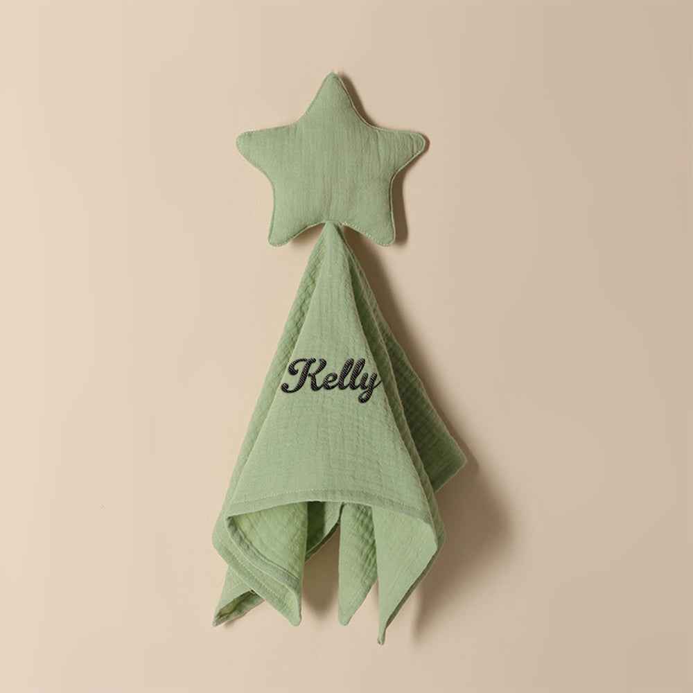 Personalized Soothe Towel Bibs Star Soft Sleeping Towel with Embroidered Name Gift for Baby
