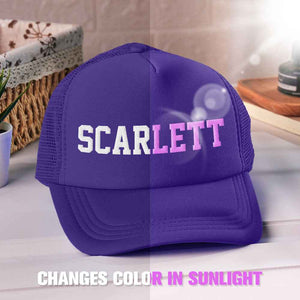 Custom Puff Print Trucker Hat Personalized Name Light-changing Foam Trucker Caps Back to School Gift