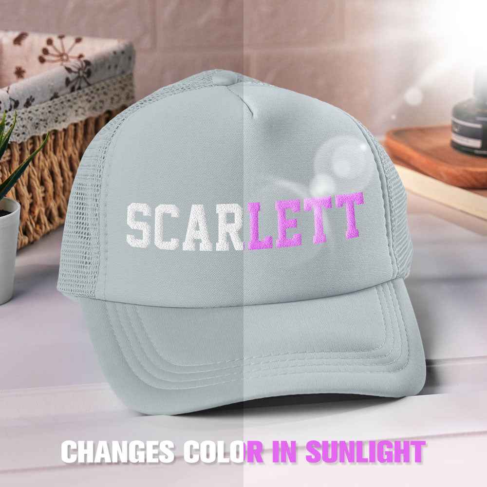 Custom Puff Print Trucker Hat Personalized Name Light-changing Foam Trucker Caps Back to School Gift