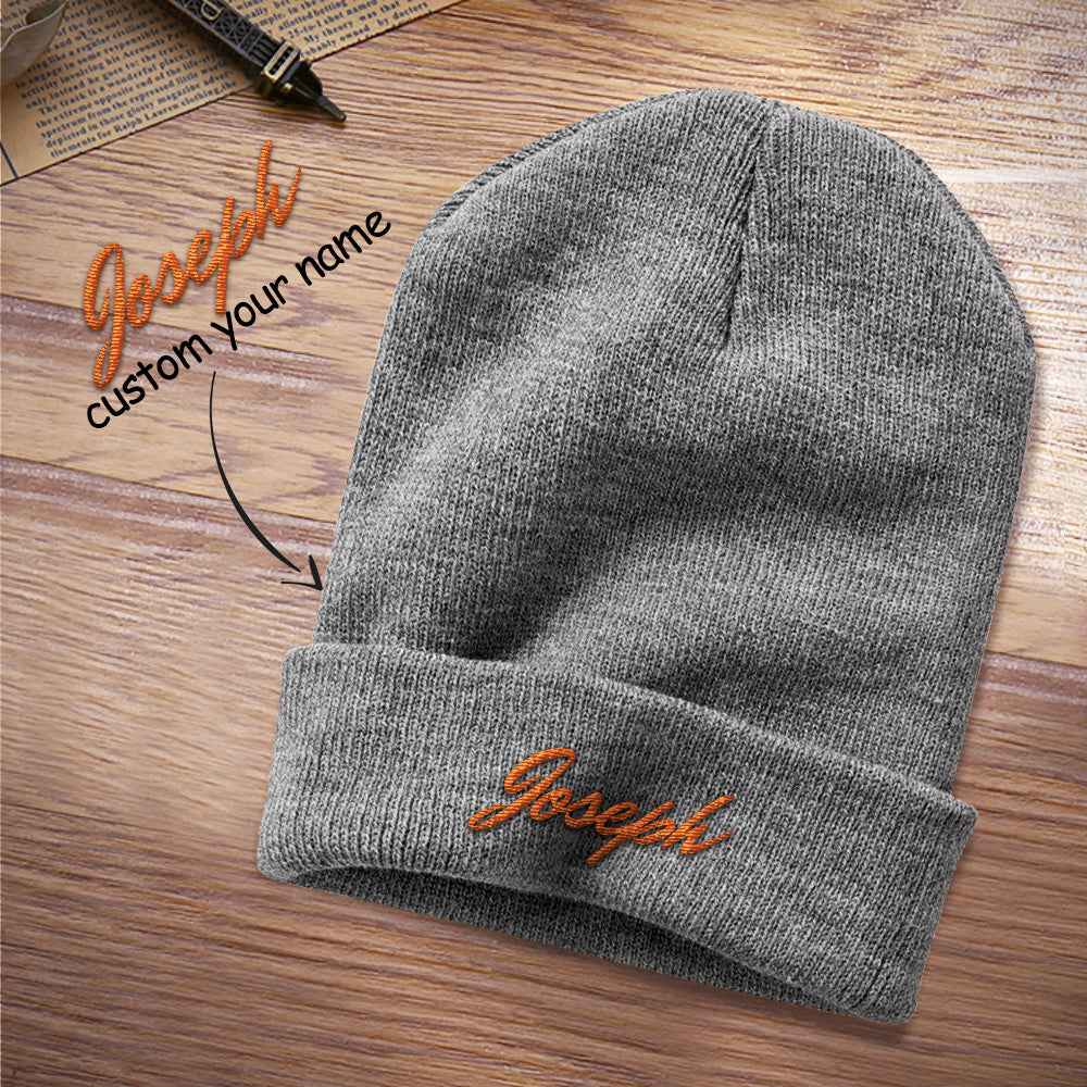 Custom Embroidered Beanie Personalized Winter Hat - 8 Colors