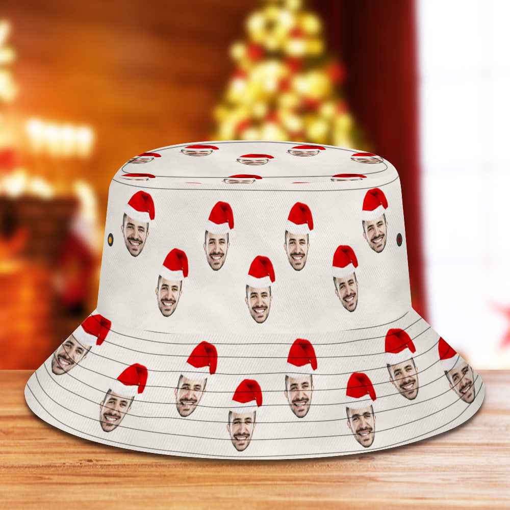 Custom Christmas Bucket Hat Personalized Face Unisex Fisherman Cap