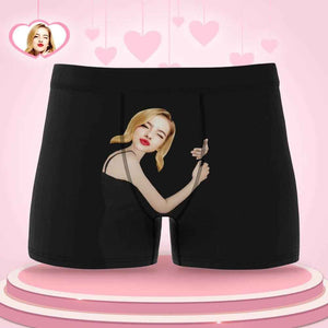 Custom Love Hug Boxer Shorts Personalized Boxers Briefs with Picture