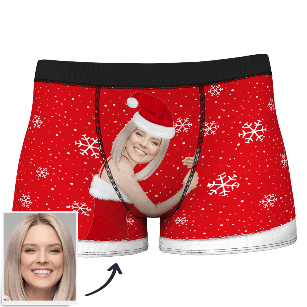 Custom Photo Christmas Boxer Shorts for Men | Personalised Underwear