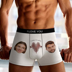Custom Photo Boxer Electrocardiogram Underwear Men's Underwear Gift For Boyfriend AR View