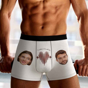 Custom Photo Boxer Electrocardiogram Underwear Men's Underwear Gift For Boyfriend AR View
