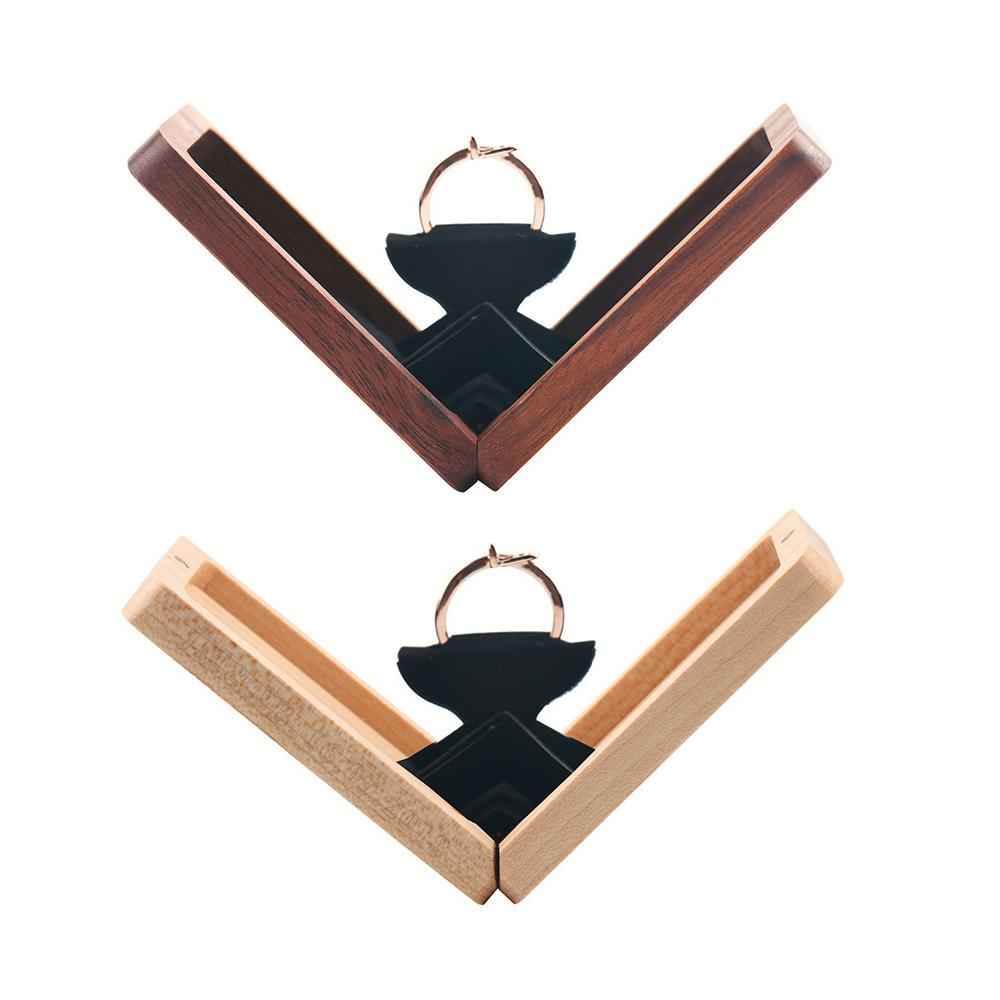 Slim Engagement Ring Box Personalization Wooden Jewelry Box