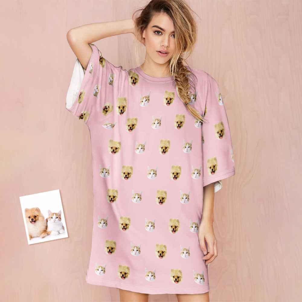 Custom Photo Face Nightdress Cute Pet Creative Home Gifts