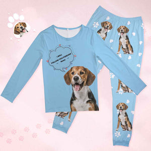 Custom Pet Photo Name Pajamas Personalised Round Neck Dog Cat Lover Pajamas Gift For Women