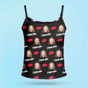 Custom Sleepwear Set With Face Customized Photo Pajamas Gifts for Her Heart & I love you