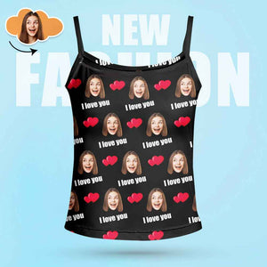 Custom Sleepwear Set With Face Customized Photo Pajamas Gifts for Her Heart & I love you