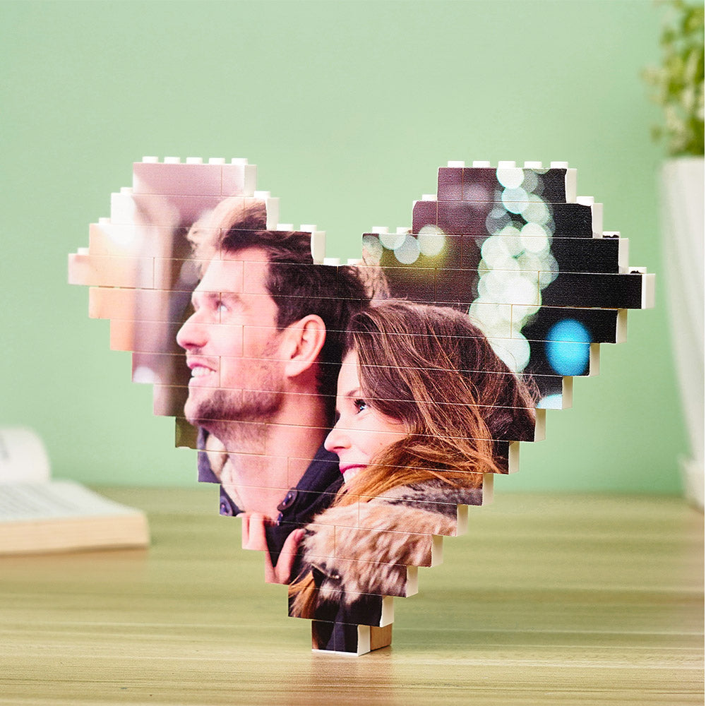 Personalised Heart Photo Building Blocks | Custom Printed Gift Puzzle
