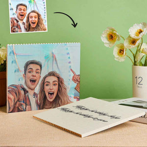 Custom Building Block Puzzle Personalized Cartoon Photo Brick Horizontal Toy Christmas Gifts