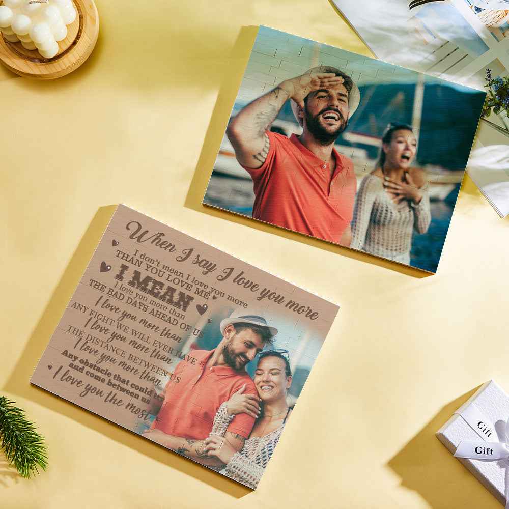 Custom Building Block Puzzle Personalized Photo Brick Frame I Love You