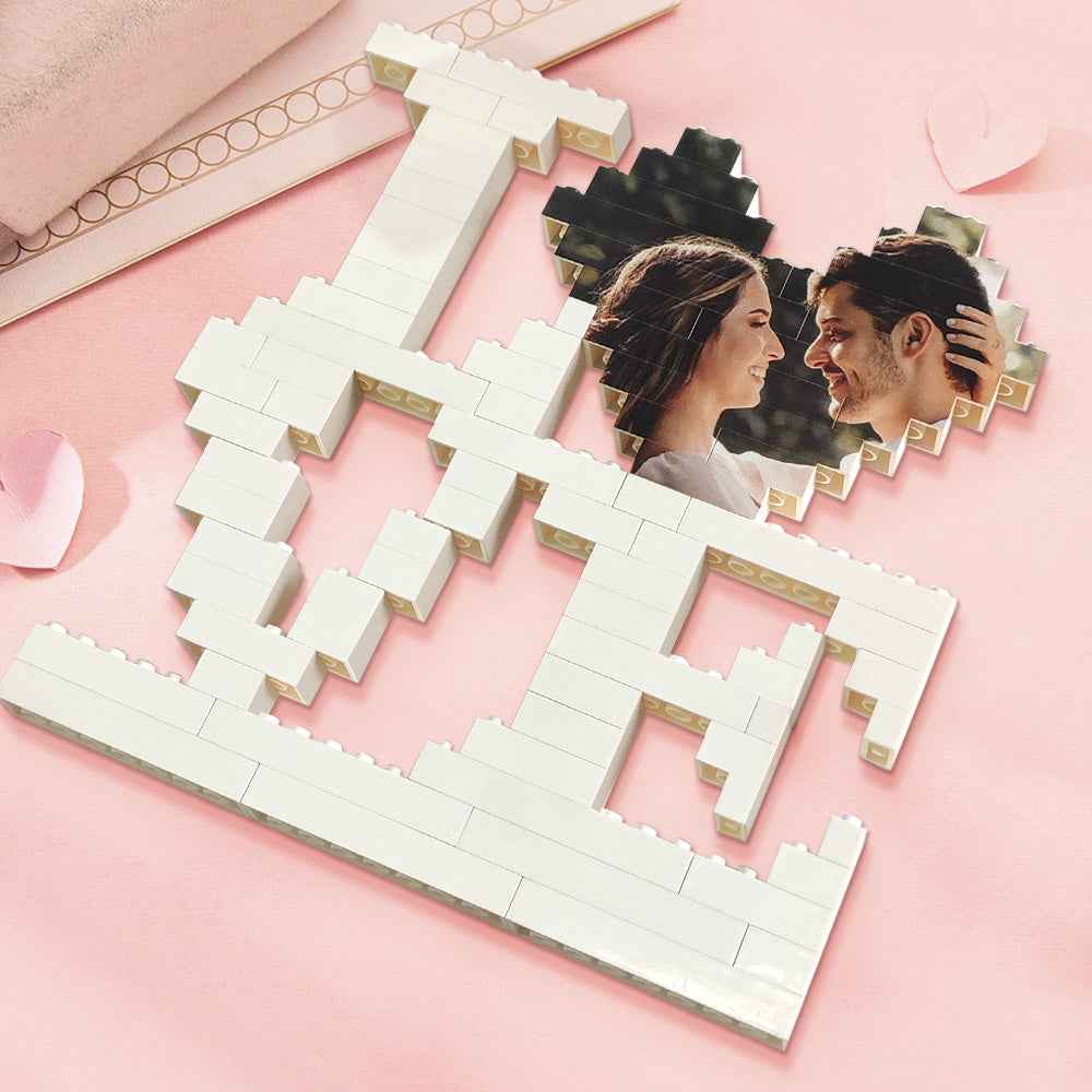 Personalised LOVE Building Bricks Puzzle with Photo