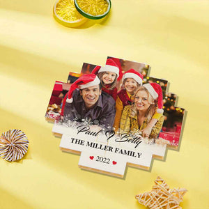 Custom Building Block Puzzle Personalised Photo Brick Names and Year Round Frame